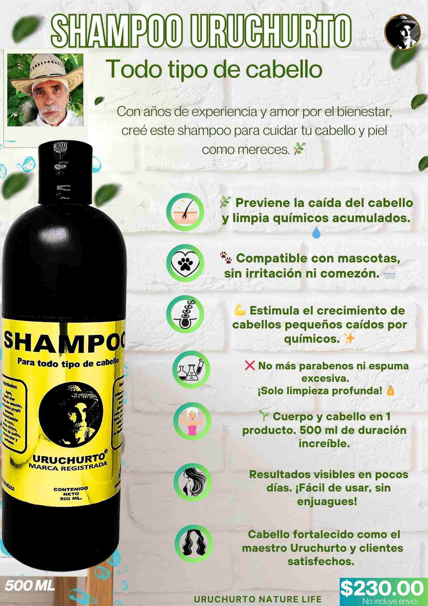 Shampoo Todo tipo de cabello Uruchurto