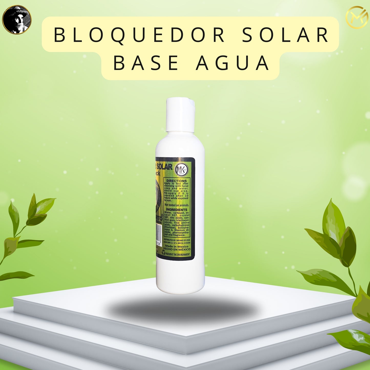 Bloqueador solar base agua