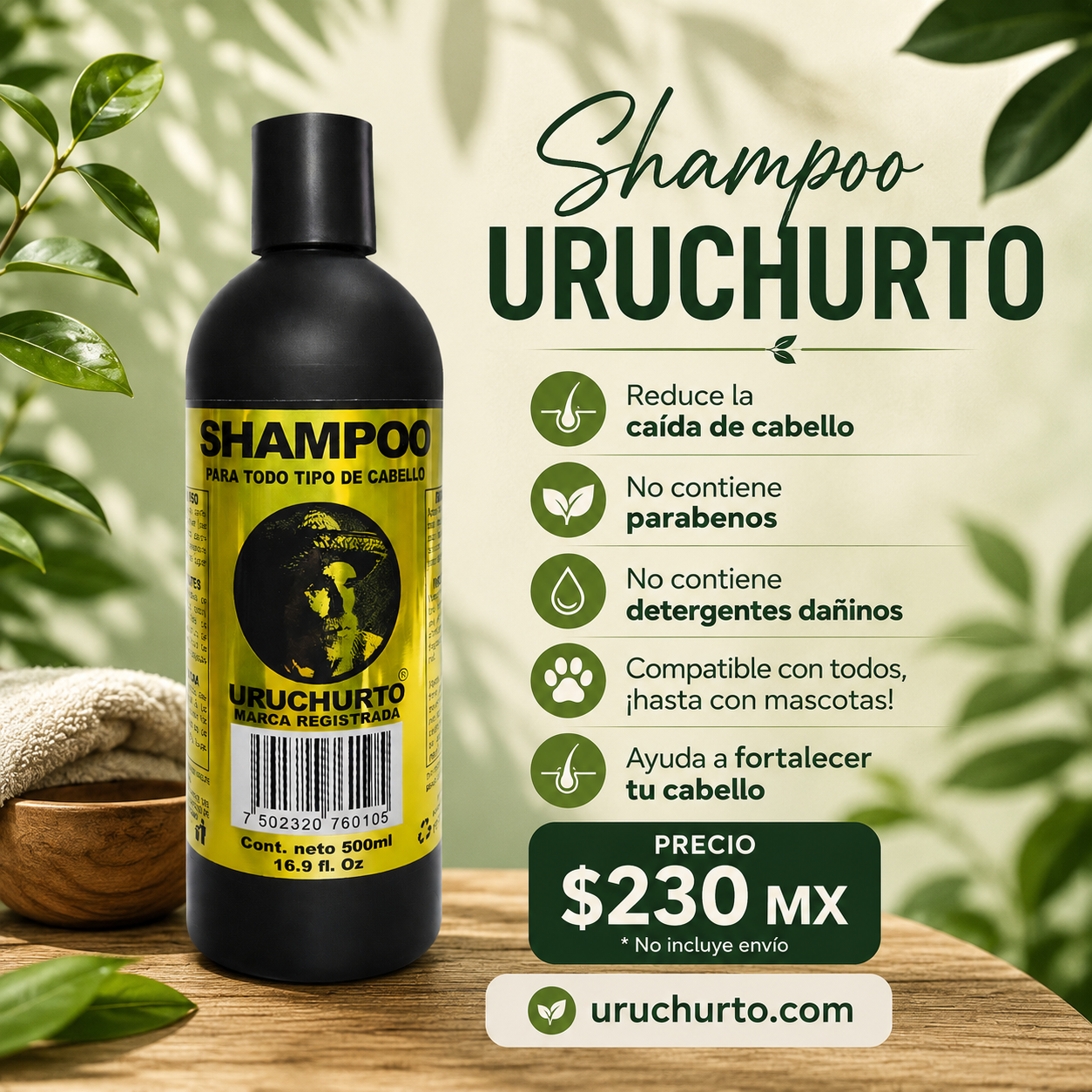 Shampoo Todo tipo de cabello Uruchurto